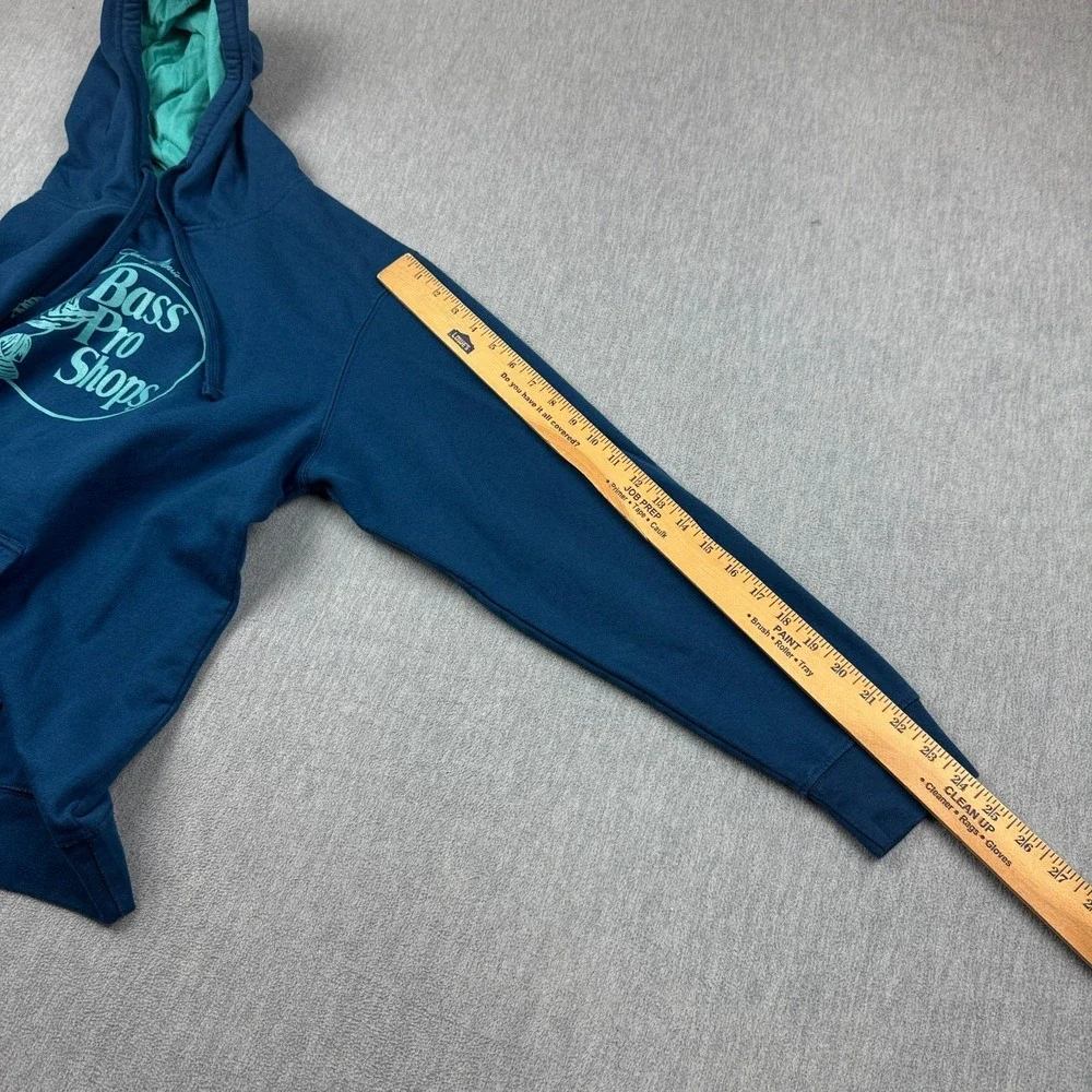 Bass Pro‎ Shops Hoodie Mens XL Blue Pullover Sweatshirt Fleece Graphic Outdoor